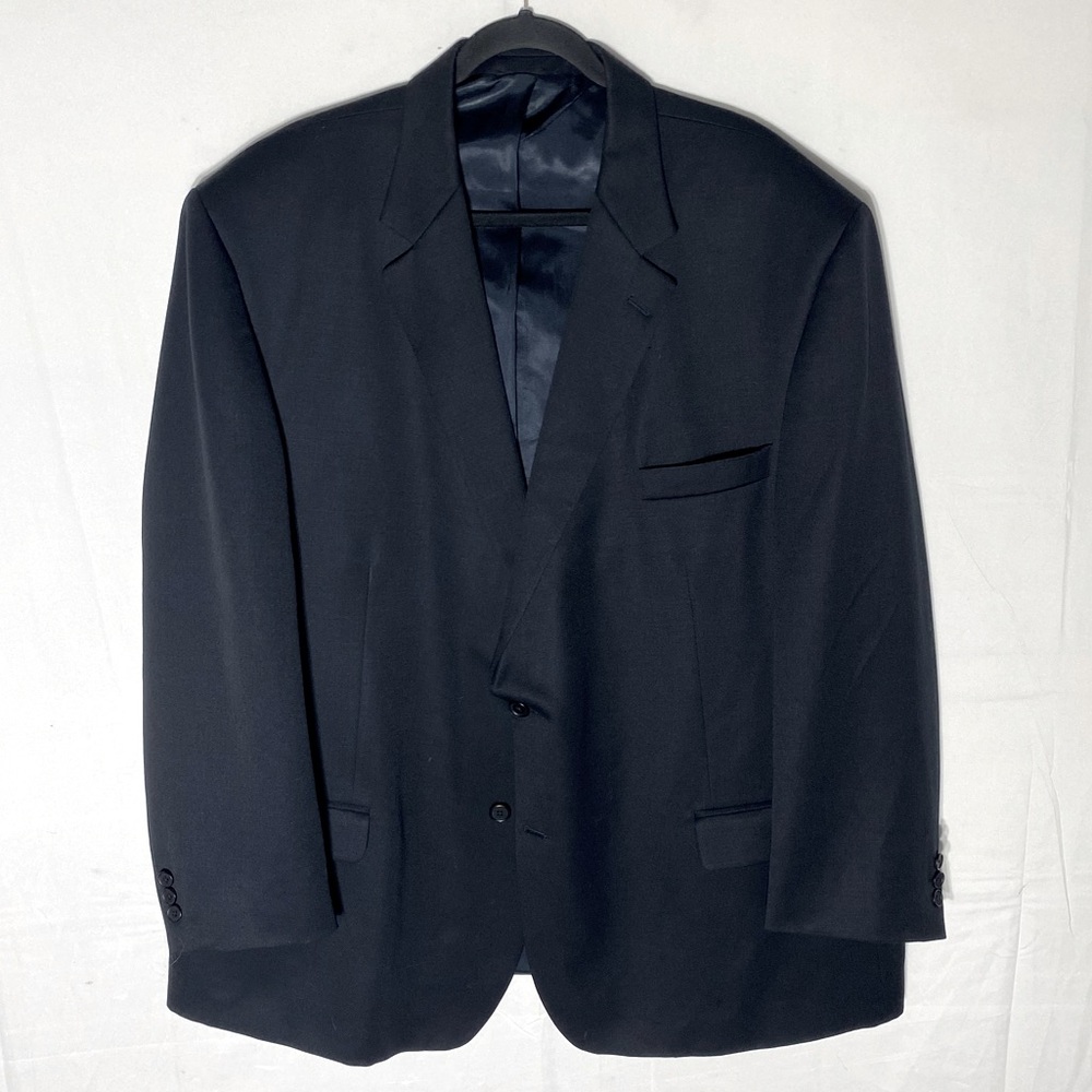 Moores Joseph & Feiss Black Pure New Wool Gabardine Blazer Suit Jacket 54R